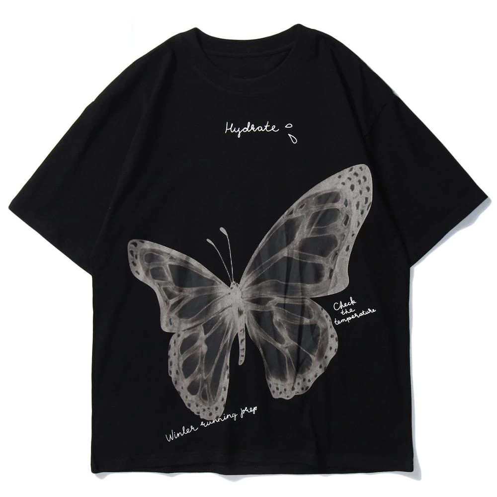 Футболка мужская с принтом бабочки летняя повседневная рубашка в стиле хип хоп