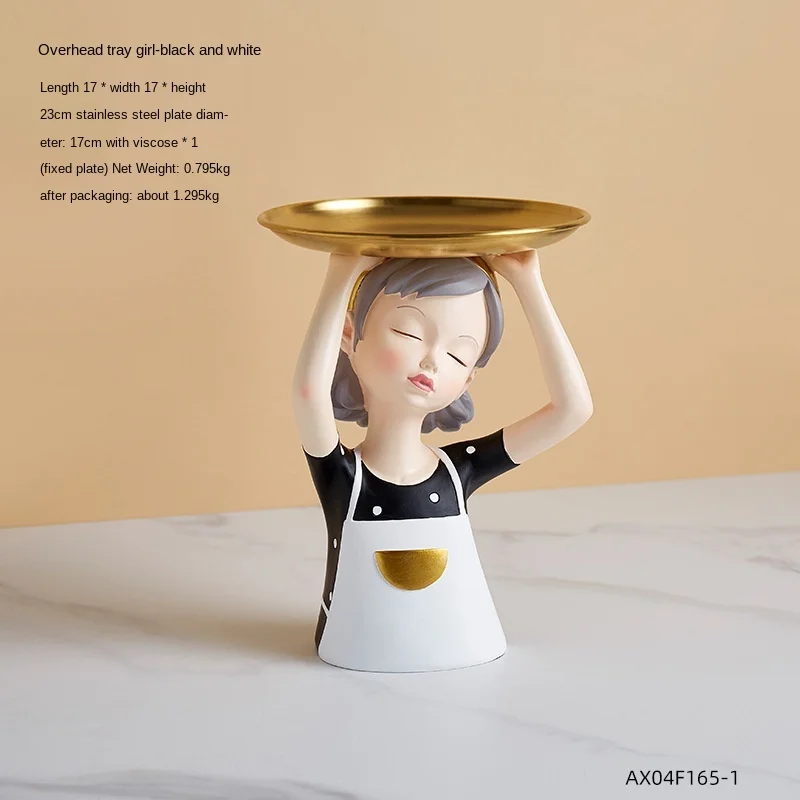 

Creative girl art sculpture decoration porch key storage decoration living room home desktop decorations statue