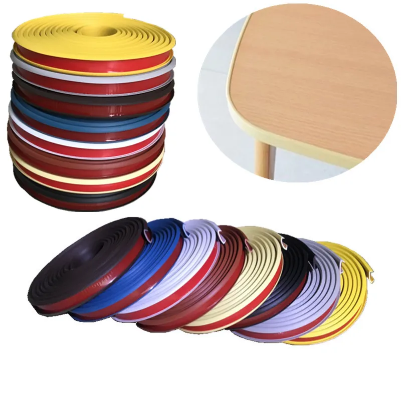 

1M Self-adhesive furniture edge banding seal tape U PVC veneer sheets for Cabinet desk edge guard strip table corner protector
