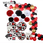 Декор для покерной тематической вечеринки в казино WEIGAO, одноразовая посуда с игральной картой Лас-вегасом, украшения для дня рождения и вечеринки, воздушные шары для взрослых