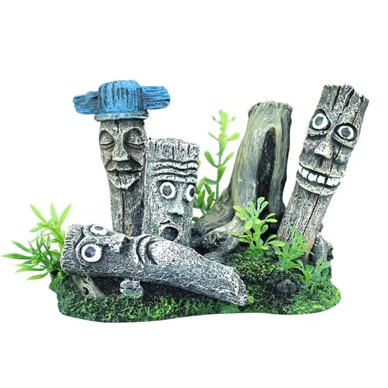 1 шт. украшение для аквариума статуя с Пасхальной головой багажника ландшафтный