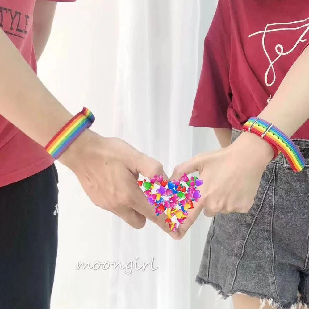 

Nepal Rainbow Lesbians Gays Bisexuals Transgender Bracelets for Women Girls Pride Woven Braided Men Couple Friendship Jewelry