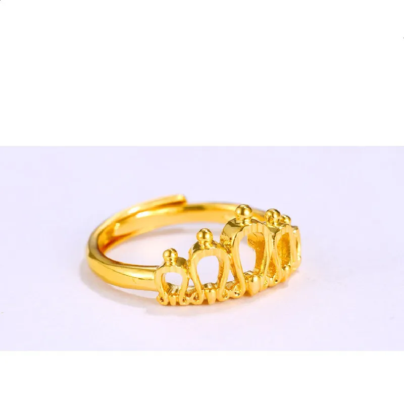 

Supply Of Jewelry Copper Plated Gold Crown Index Finger Ring Female Tassel Charm Jewelry Living Mouth Decoration Ring