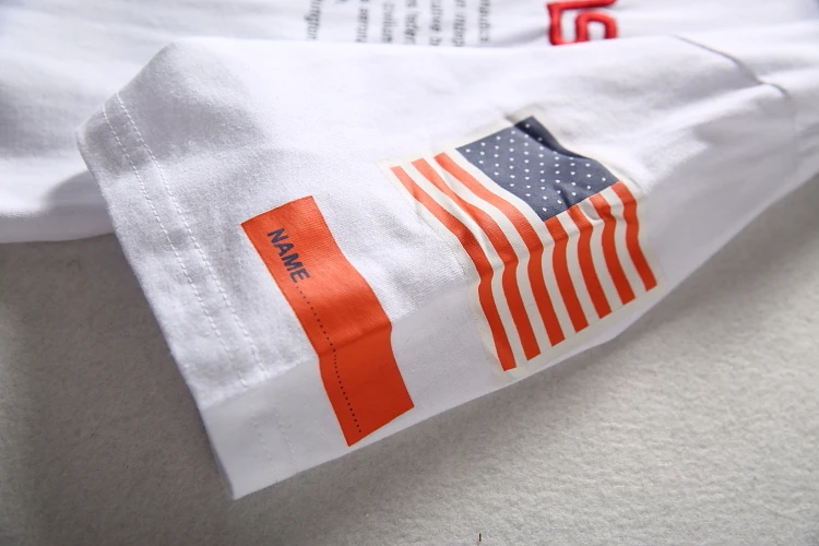 Летняя Хлопковая мужская футболка с короткими рукавами принтом американского