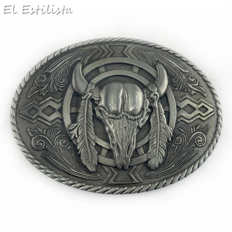 2021 ковбой быка с ремешком и Пряжкой Овальной цветочный Пряжка животным пряжки 4