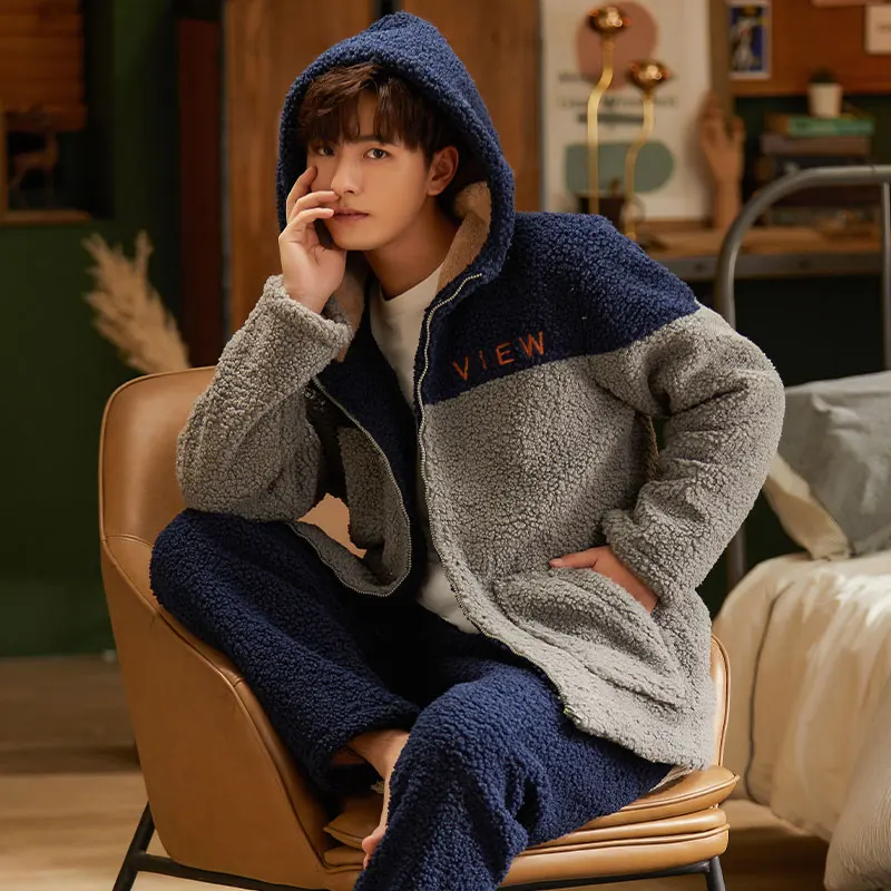 Новинка 2021 коралловый бархат Мужская зимняя утепленная фланелевая теплая