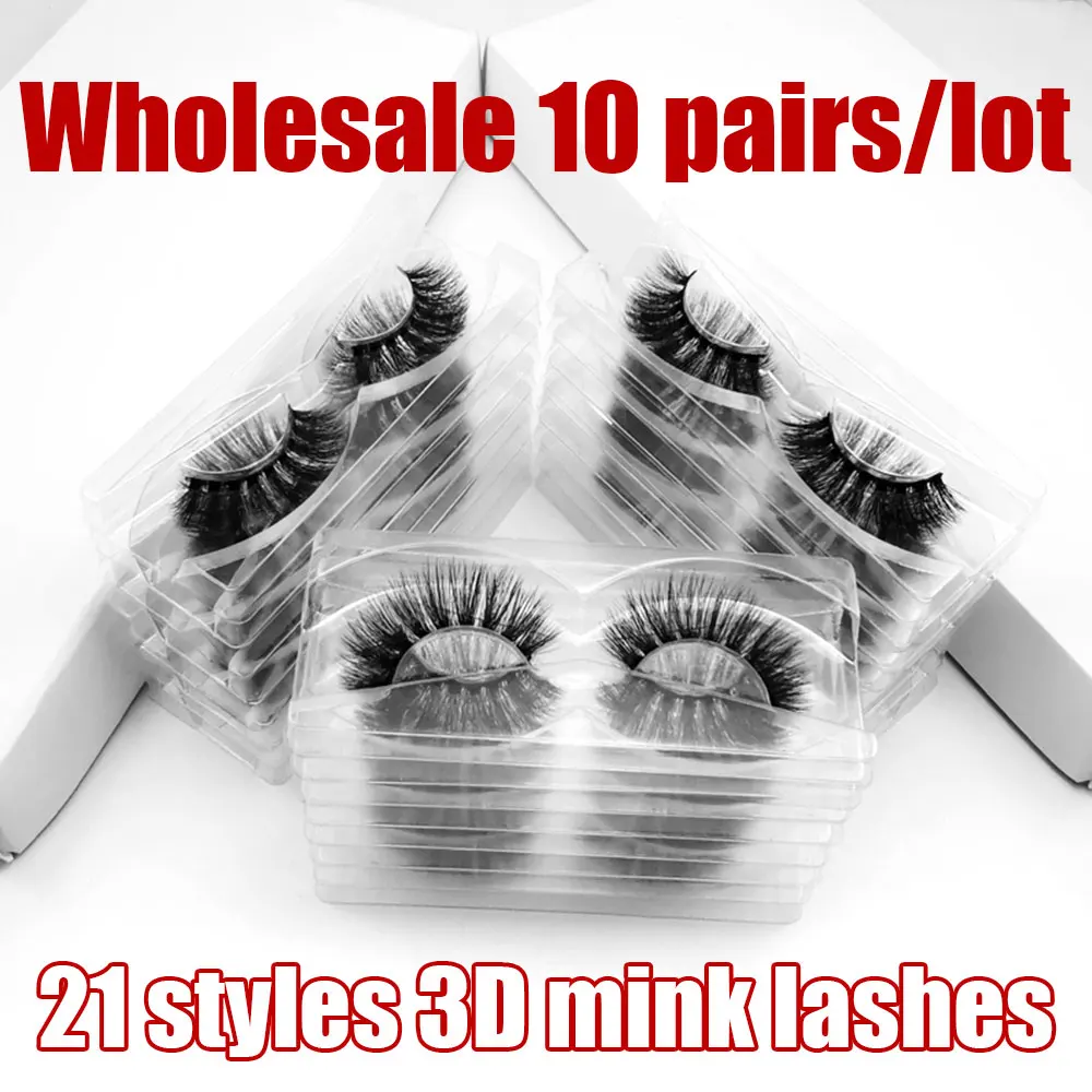 Оптовая продажа ресниц 10 пар 3d норковые ресницы натуральные мягкие для макияжа