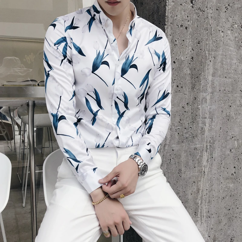 

Рубашки с британским принтом, мужская мода, Осень-зима 2019, рубашки с длинным рукавом, мужские стильные офисные рубашки, мужское вечернее пла...