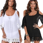 Женское короткое пляжное платье на шнуровке, свободное черное белое пляжное платье, накидка с открытыми плечами, кружевное бикини, пляжная одежда, купальный костюм