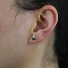 Юбки-пачки радужной расцветки с украшением в виде кристаллов с твердым покрытием реальные 925 серебро сережки-шпильки оптом дешевле белого, зеленого и красного цвета CZ Мини Маленькие модные серьги