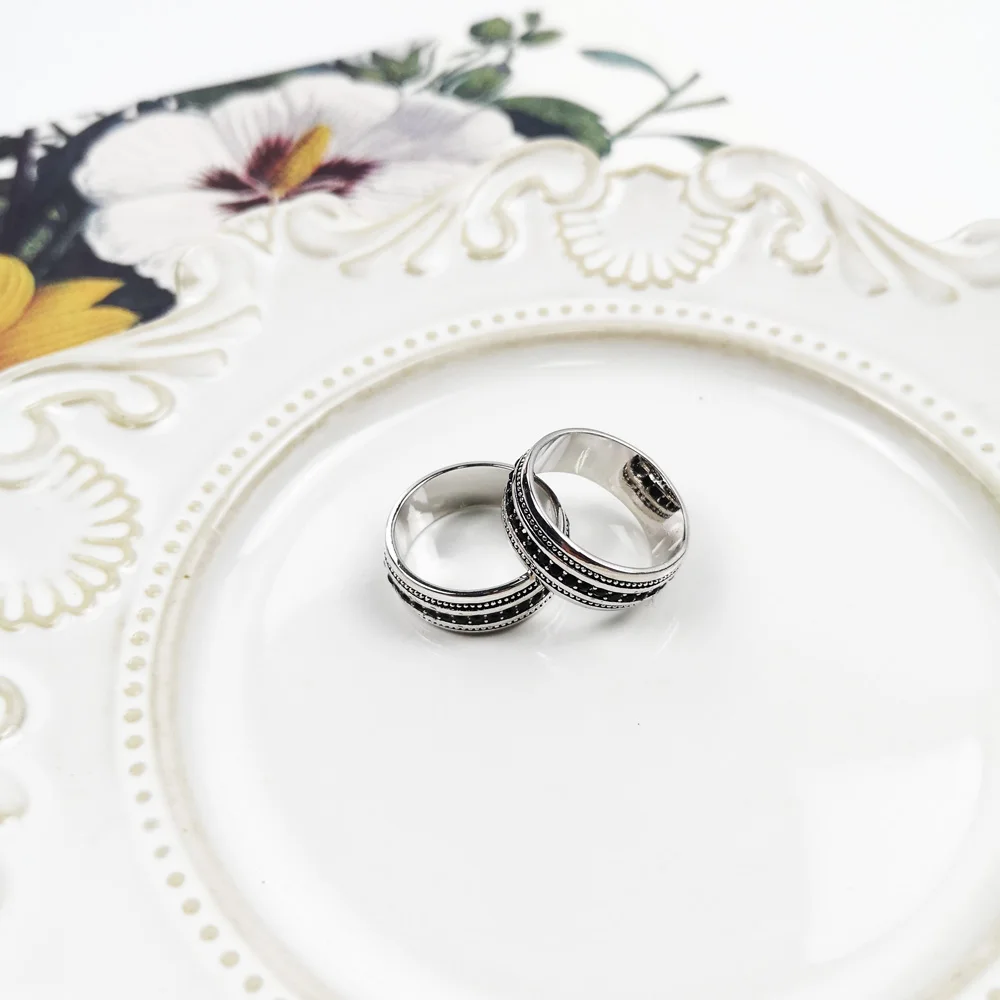 Кольцо Вечность черное серебро 2019 пробы классическое элегантное модное