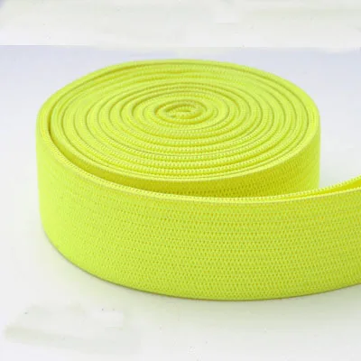 bright yellow Цветные эластичные ленты 20 мм плоская нейлоновая резинка тесьма швейное нижнее белье трусы бюстгальтер резиновая одежда Пояс аксессуары DIY - Цвет: bright yellow