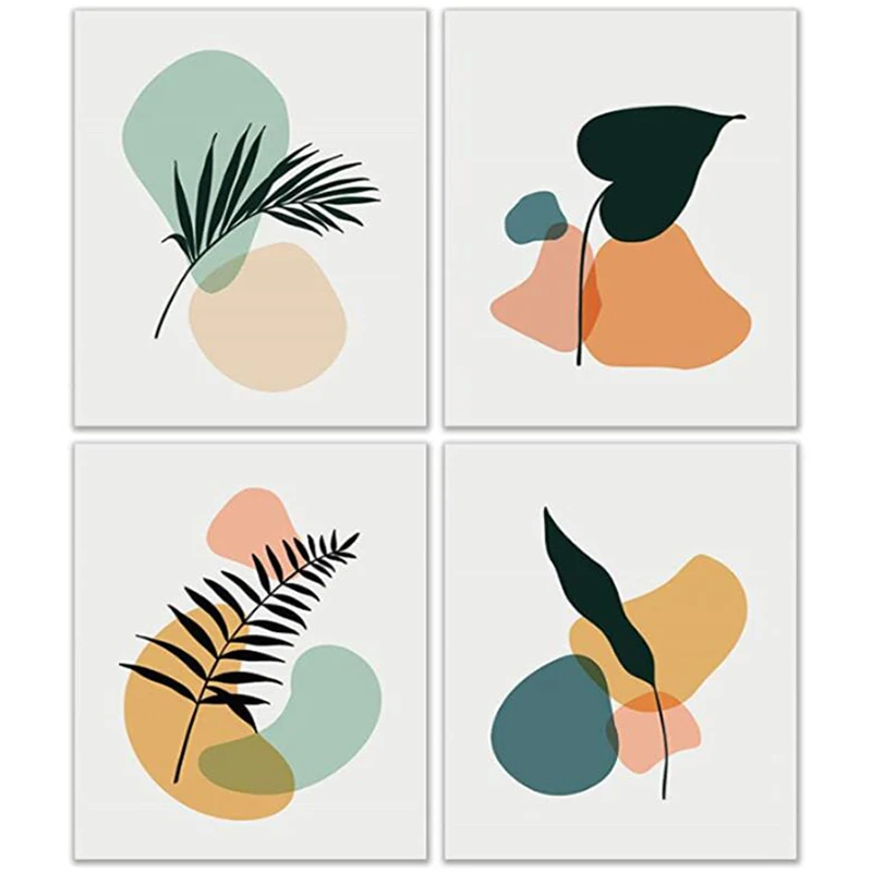 Богемский постер в стиле бохо с изображением листьев пальмы кактуса растений