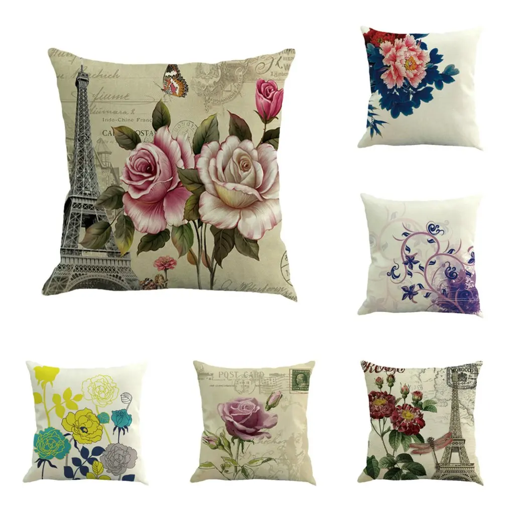 12 видов стилей красивый цветочный чехол для подушки льняная хлопковая Подушка с