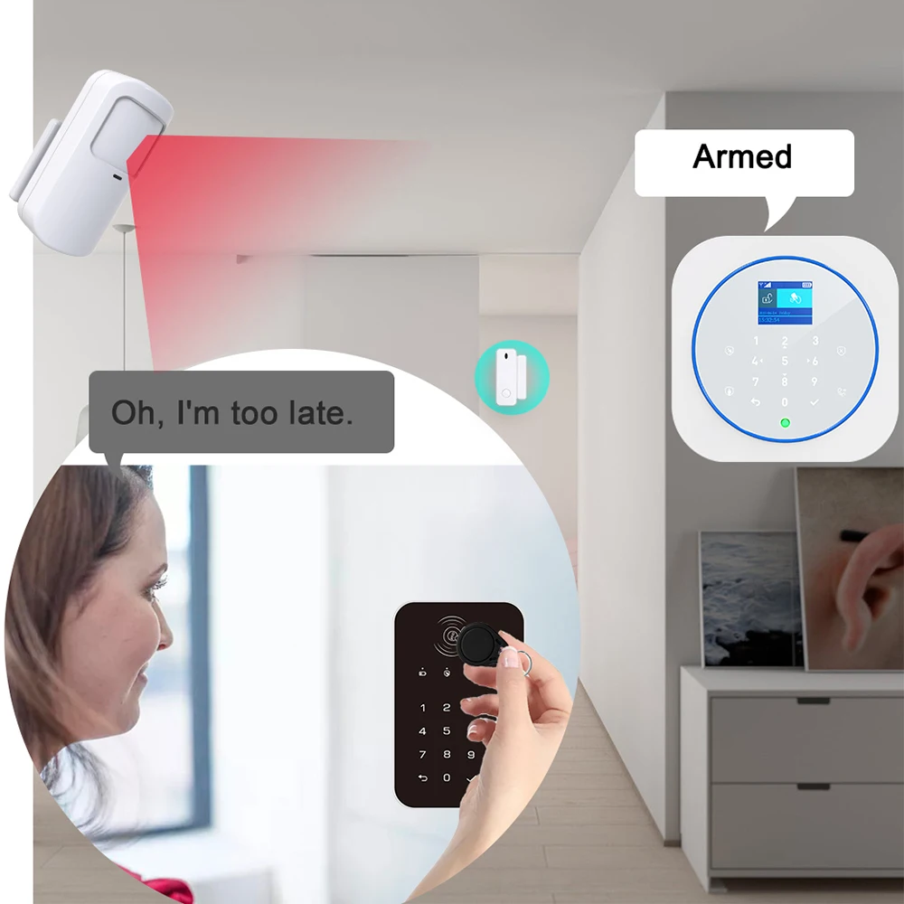 ZONCENT G12 Домашняя охранная сигнализация комплект Tuya Wi-Fi GSM поддержка приложений