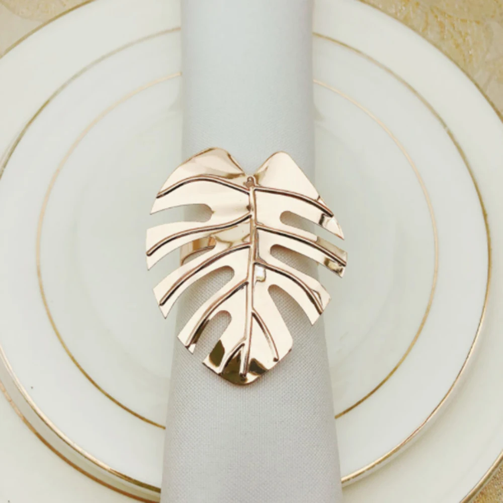 

12pcs/set Napkin Rings Set Leaves Napkin Ring Holders Decorative Napkin Buckle Wedding Party Dinner Table Decoration