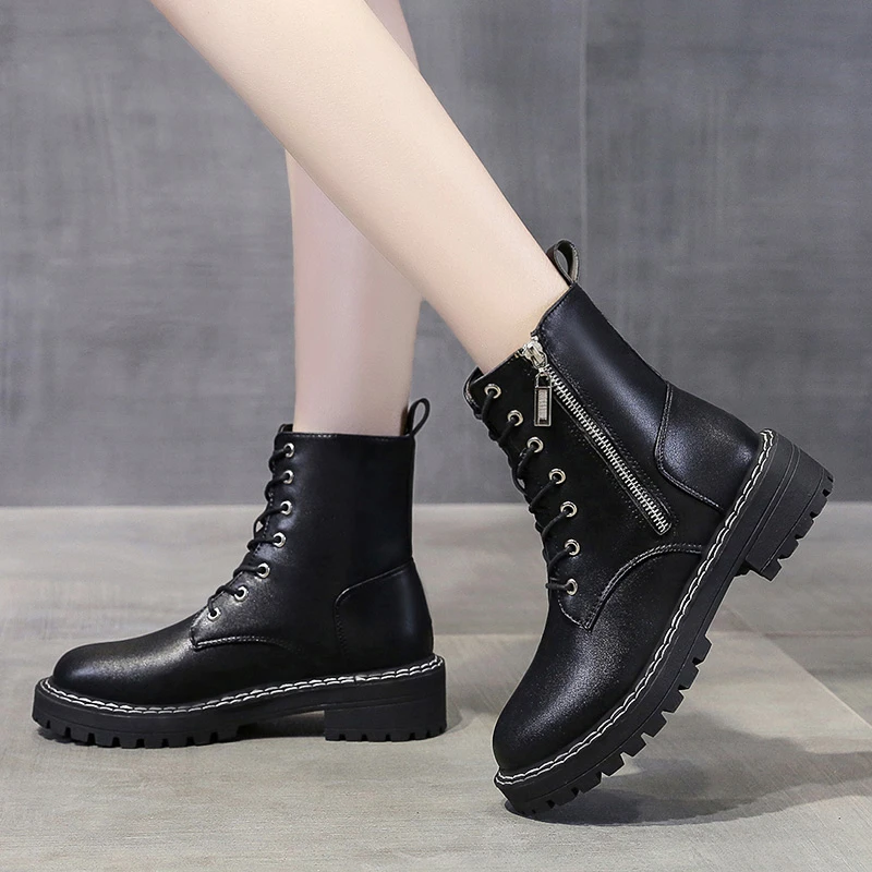 

Thick-bottomed Martin Boots Women's 2021 New Boots British Thin Short Boots Women's Shoes Women Boots Platform Boots