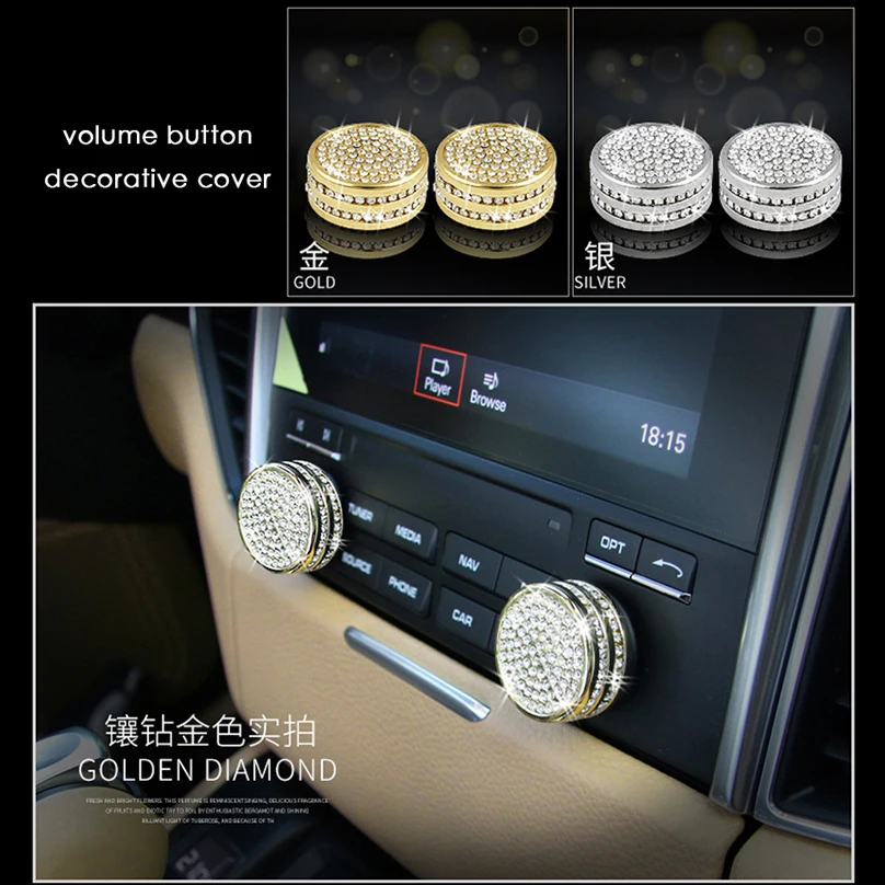 Золотая наклейка для украшения интерьера автомобиля с бриллиантами Porsche Macan Cayenne