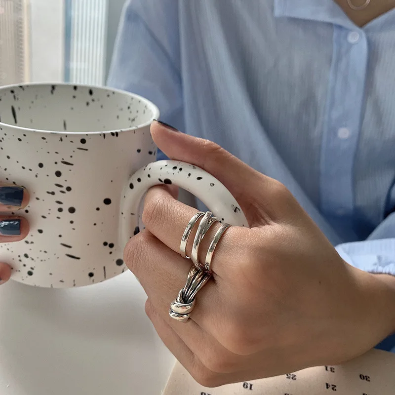 

Hip Hop/Rock Fashion Multi Cross Winding Geometry Restoring Ancient Ways Ring Ring Ring Women Handmade Jewelry Gifts