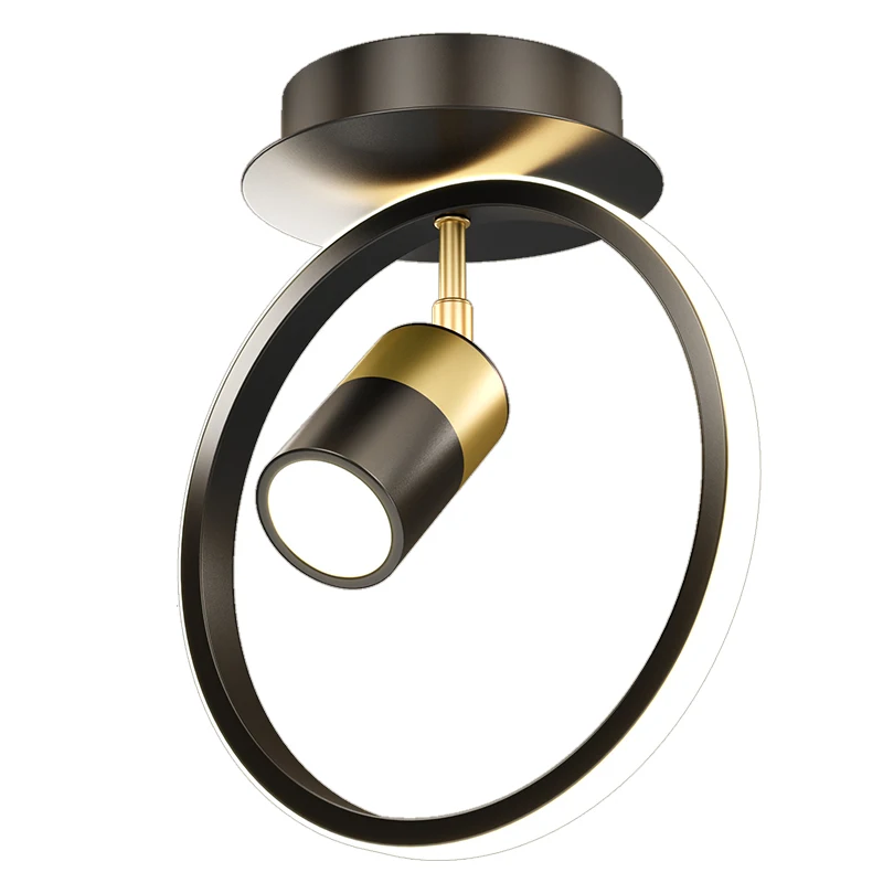 

Nordic creative personality black corridor lamp simple modern corridor lamp with spotlight hall entrance porch Yang table lamp