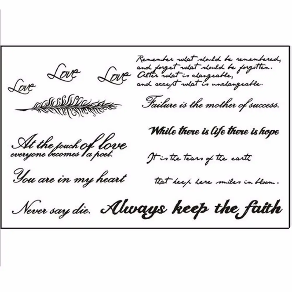 1 лист татуировки наклейки на английском языке водостойкие долговечные