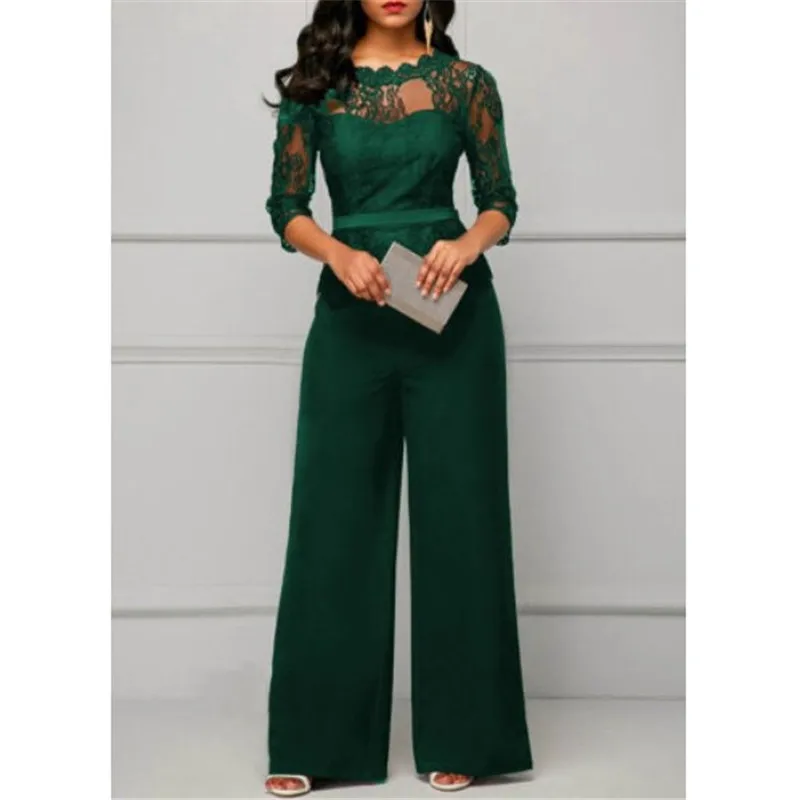 Женский свободный комбинезон большого размера однотонные вечерние комбинезоны