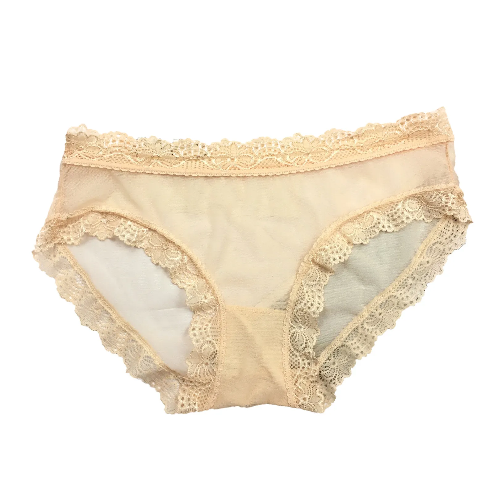 

2021 Underwear Sexy Women's Fashion Sexy Lace Mesh Low Waist Breathable Solid Color Underpants Transparent Women's Underpants