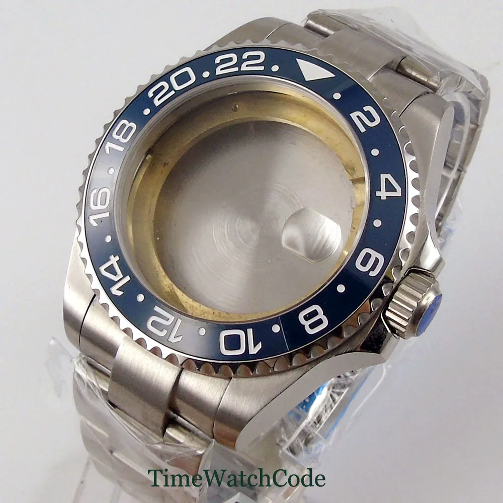 

40 мм GMT Φ подходит для Miyota8215 ETA2836 NH35A 2813 3804 движение сапфировое стекло Керамическая рамка со стальным браслетом