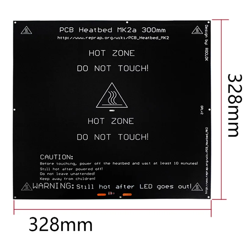 Mk2A 300x300x3.0мм Reprap Ramps 1 4 Pcb алюминиевая нагревательная плита для Mendel 3D принтера Mk2B