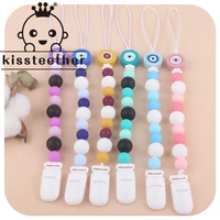 kissteether 2pcs angel eyes pacifier chain silicone pacifier clip personalized baby teether plastic diy food grade baby care