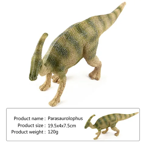 Большой динозавр Юрского периода, имитация паразауролофа, игрушка из мягкого ПВХ, ручная роспись, модель животного, игрушки для детей, рождественский подарок