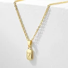 PUNKI Новинка титановая сталь счастливый номер 7 цепь до ключиц женское ожерелье Простой Панк Металлический Золотой квадратный геометрический кулон