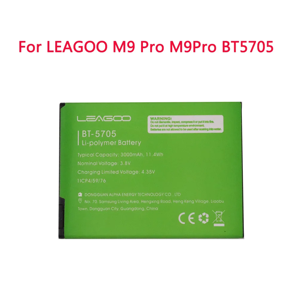 

High Quality Original BT-5705 3000mAh Battery For LEAGOO M9 Pro M9Pro BT5705 BT-5705 Mobile Phone Smart Parts Bateria Batterie