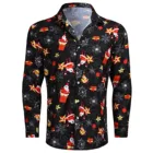 40 #2021 Мужская рубашка с рождественским принтом снежинок, Повседневная Блузка с длинным рукавом, рубашки, футболки, верхняя одежда, роскошная уличная одежда