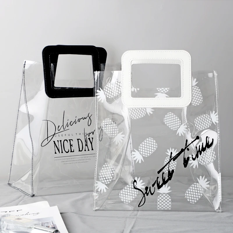 2018 Роскошные брендовые прозрачные женские сумочки из ПВХ прозрачная сумка тоут