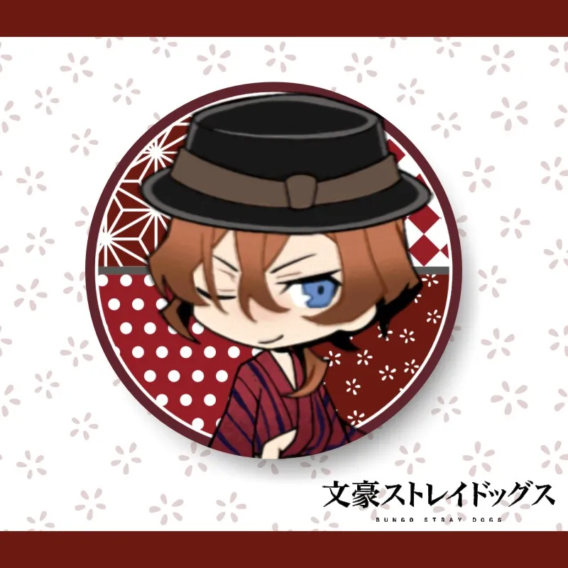 

Japan HOT anime Bungo Stray Dogs Metal Badge Brooch Pin Toys Nakajima Atsushi dazai osamu Nakahara Chuuya Collection Gifts
