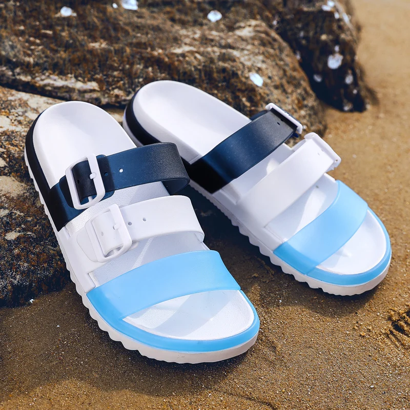 Шлепанцы мужские для пляжа и отдыха мягкие сланцы ПУ воды Повседневная летняя