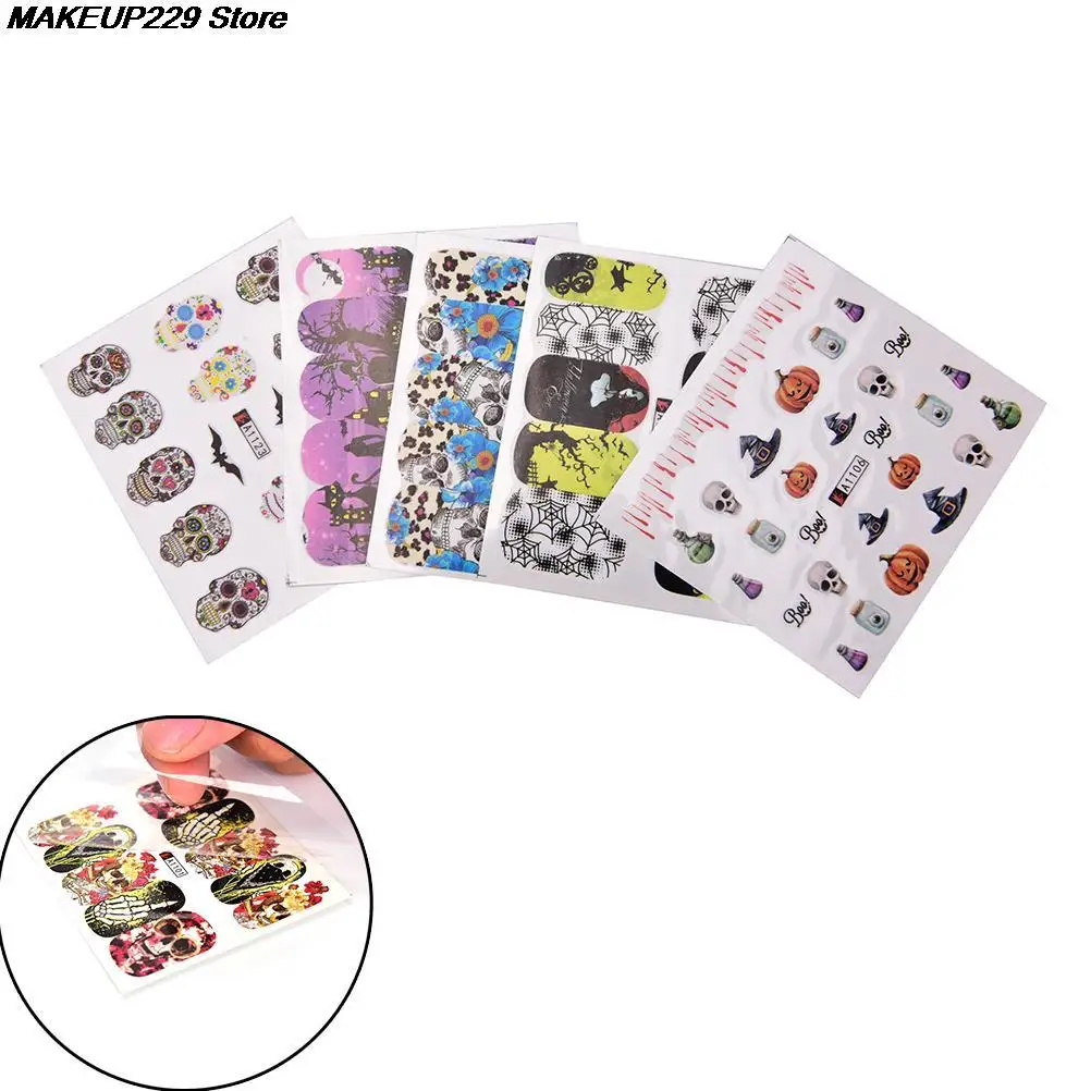 Горячая Распродажа 48 листов крутой дизайн ногтей полное покрытие переводные