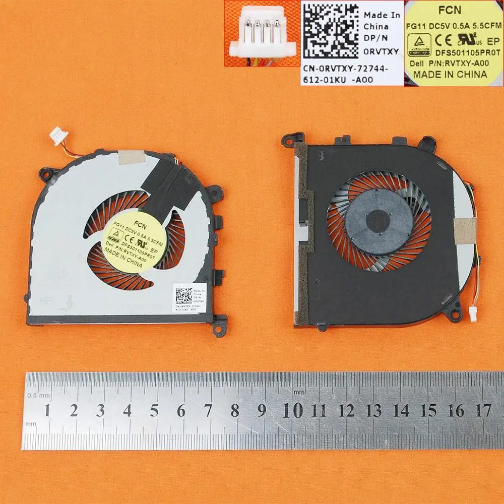 Новый вентилятор охлаждения для ноутбука DELL XPS 15 9550 серии Precision 5510 (для процессора