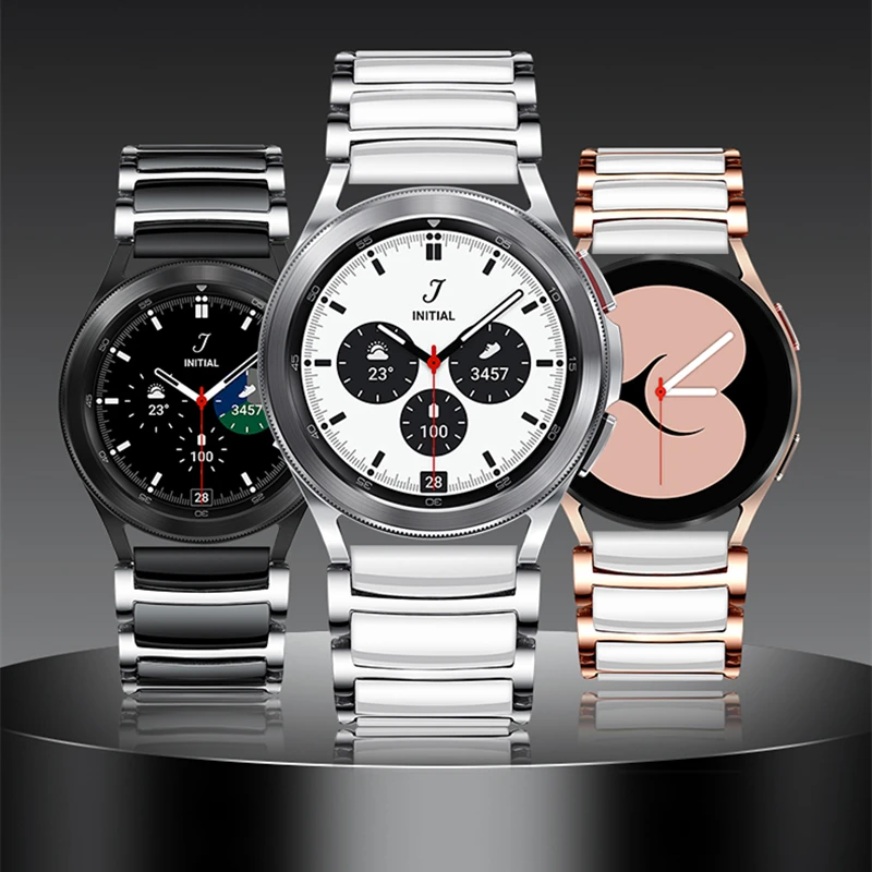 20mm Ceramics Strap For Samsung Galaxy Watch 4 5 Pro Classic 42mm 46mm 44mm 40mm Stainless Steel Bracelet For Galaxy Watch 3 45