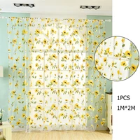 floral roman curtains kitchen door panel tulle short window modern voile sheer flower style