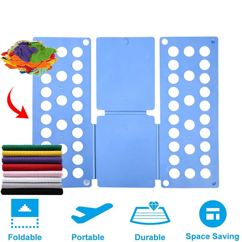 

T-Shirt Folder Plastic Clothes Folding Board Foldable Laundry Fast Folder Clothes T-Shirts Flip for Easy Storage Home Travel Use