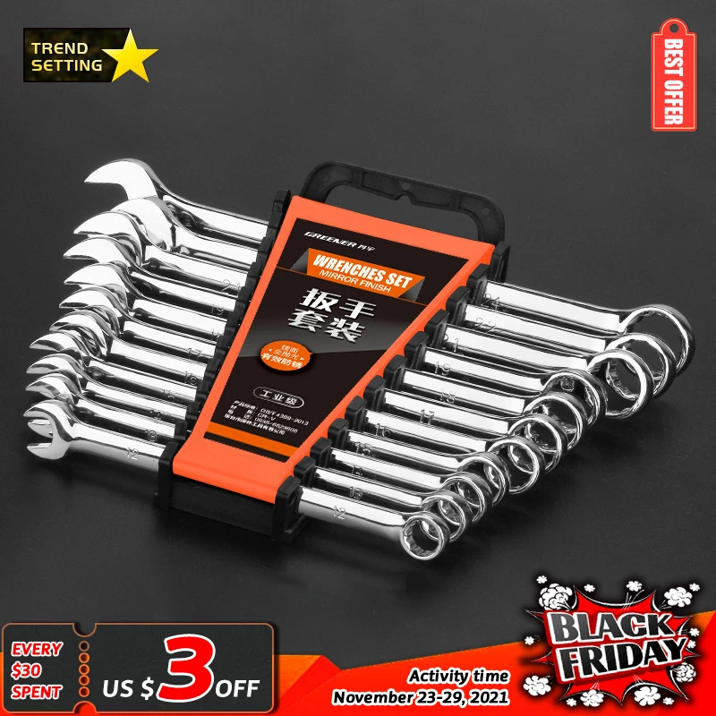 Двойной гаечный ключ LAMEZIA комбинированный с храповым механизмом из