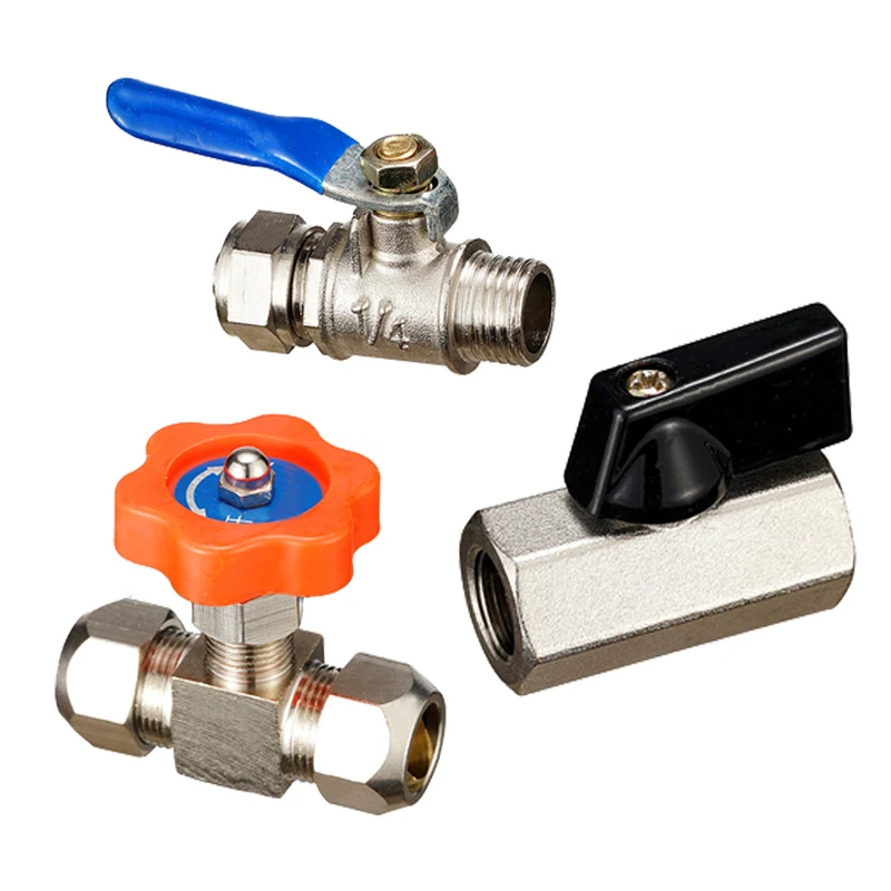 

1pc Mini Air brass ball valve double inner ferrule needle valve quick screw ball valve BSP Male To Female Air Compressor Valves