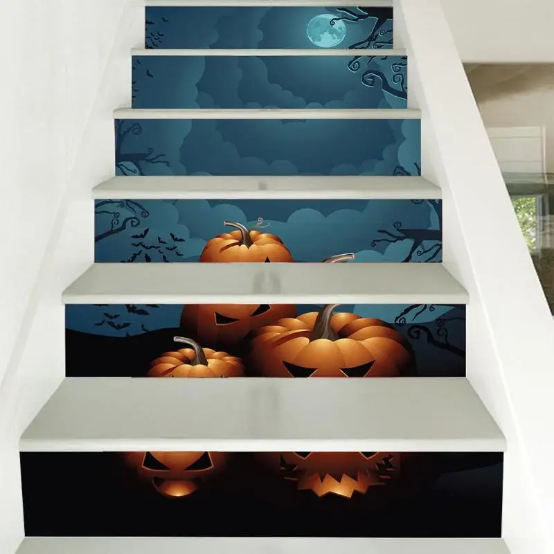 6 шт. водонепроницаемые наклейки на Хэллоуин лестницы | Дом и сад