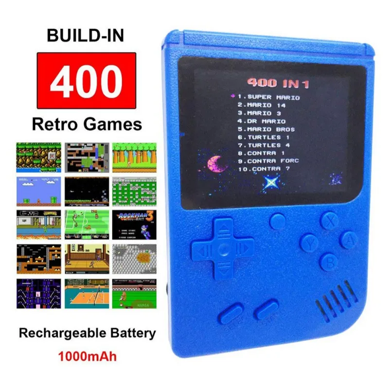 Портативная игровая консоль, встроенные 400 ретро классические игры, 3,0 дюймовый экран, портативная игровая приставка для игр FC
