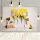 Avezano первый день рождения фотография Фон желтые шары Подсолнух ребенок портрет фон Фотофон для фотостудии Декор