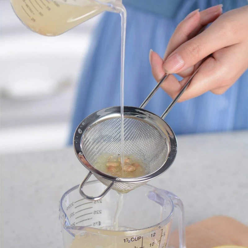 Сетчатый фильтр из нержавеющей стали с длинной ручкой для кухни маленький
