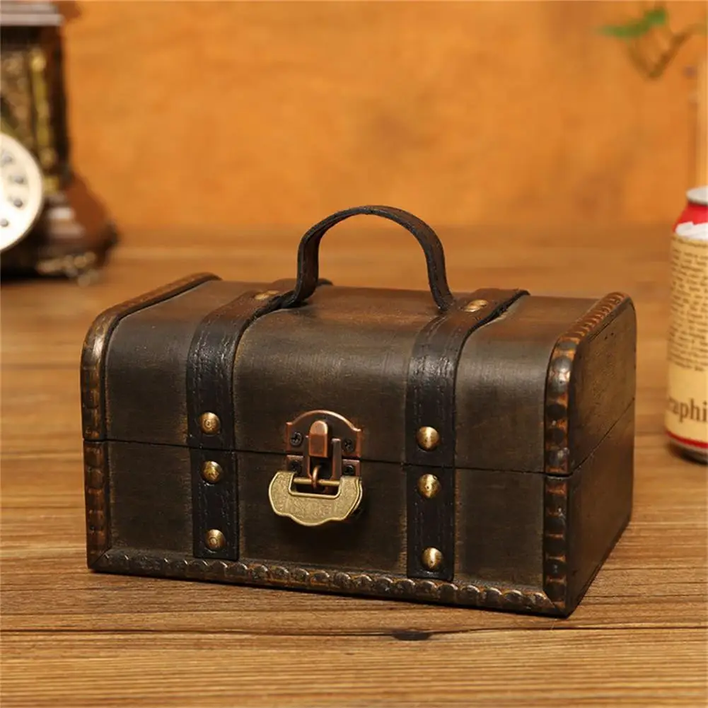 Waterproof Beautiful Retro Photography Supplies Suitcase Wood Treasure Chest for |