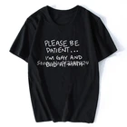 Пожалуйста, будьте терпеливы, Я геи и плохо в математике, забавная футболка, лесбийские геи гордости, хлопковая Футболка Харадзюку в стиле хип-хоп, футболка